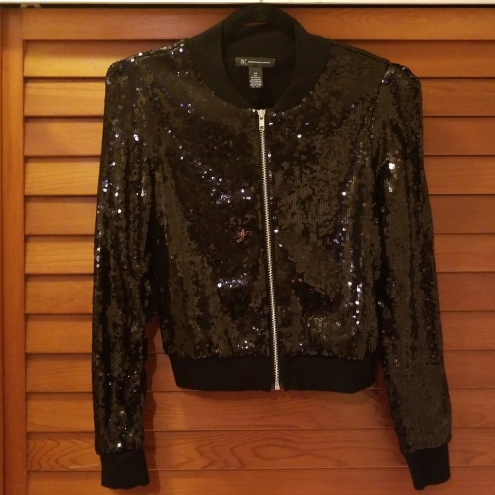 INC Black Sequin Jacket